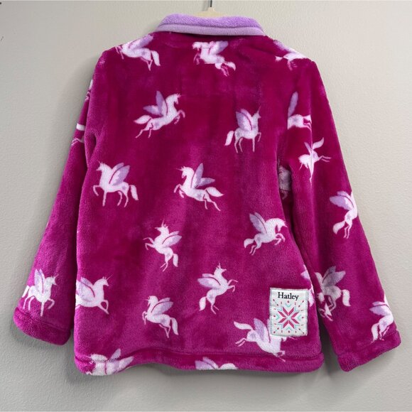 HATLEY Unicorn Fleece Jacket Girls 4T 4 Pink Soft Full Zip-Up Toddler Jacket EUC - Picture 2 of 9